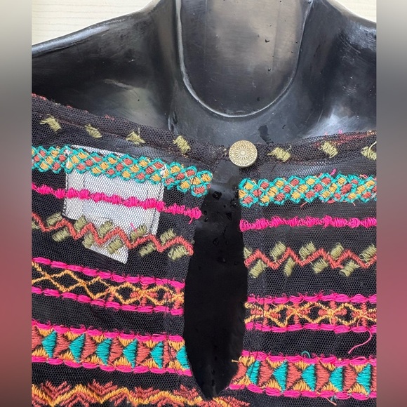 Anthropologie Meave women’s Naples Embroidered Mesh Blouse multicolor size S - Picture 10 of 12